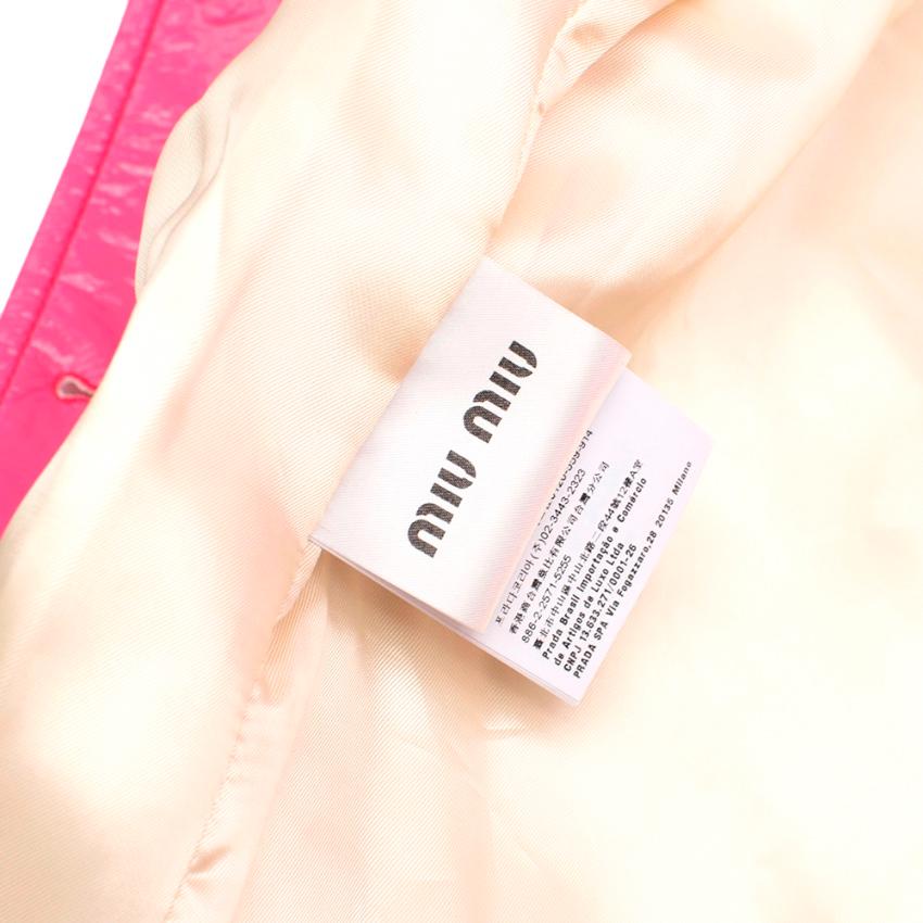 Miu Fuchsia verschönerter glänzender Lackmantel XS 40 IT 1
