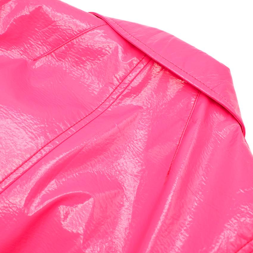 Miu Fuchsia verschönerter glänzender Lackmantel XS 40 IT 3