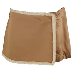 Miu Miu FW 1999 Runway Silk Satin & Faux Fur Mini Skirt IT42