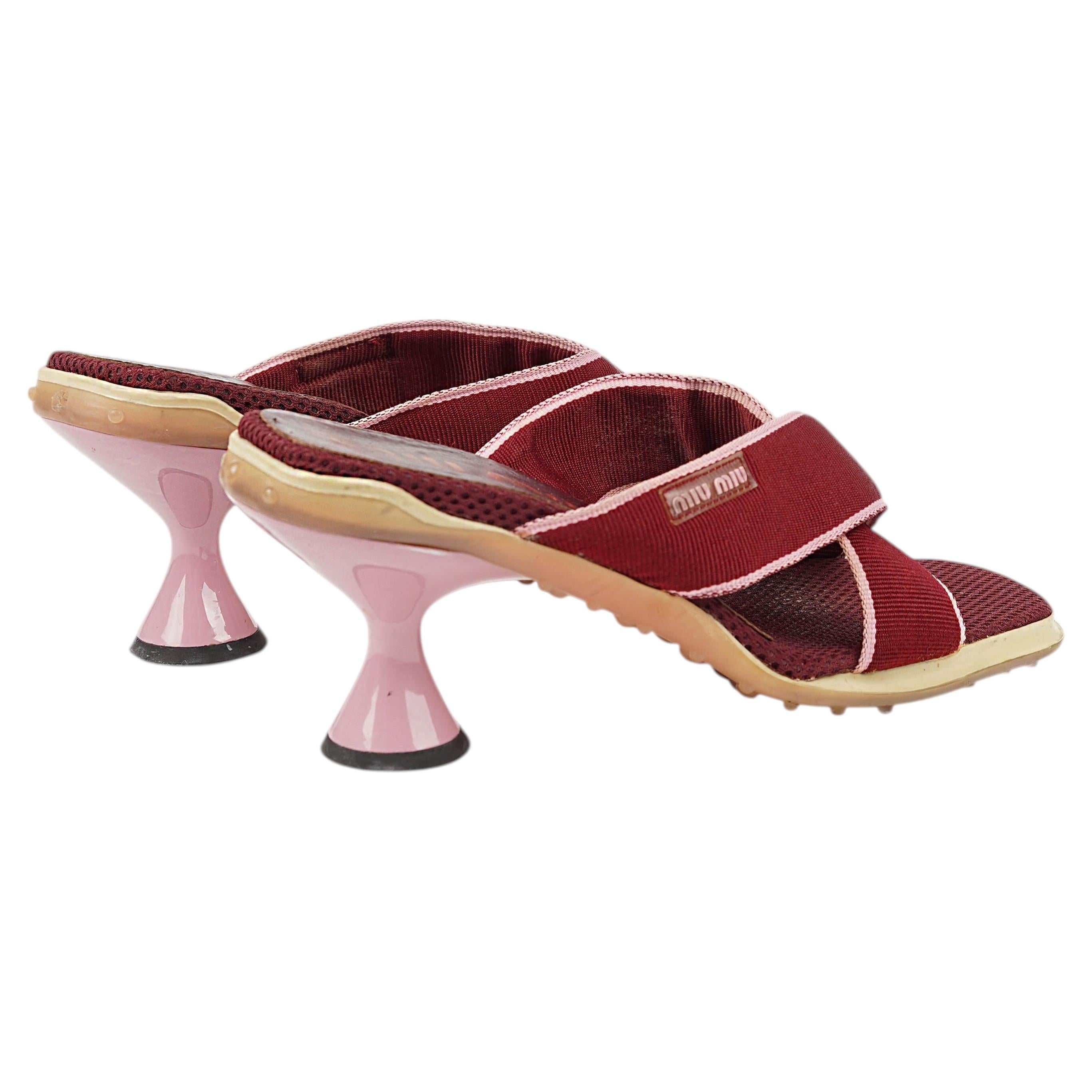 Miu Miu FW1999 Technical Bubble Sole Heel Sandals EU 38 at 1stDibs