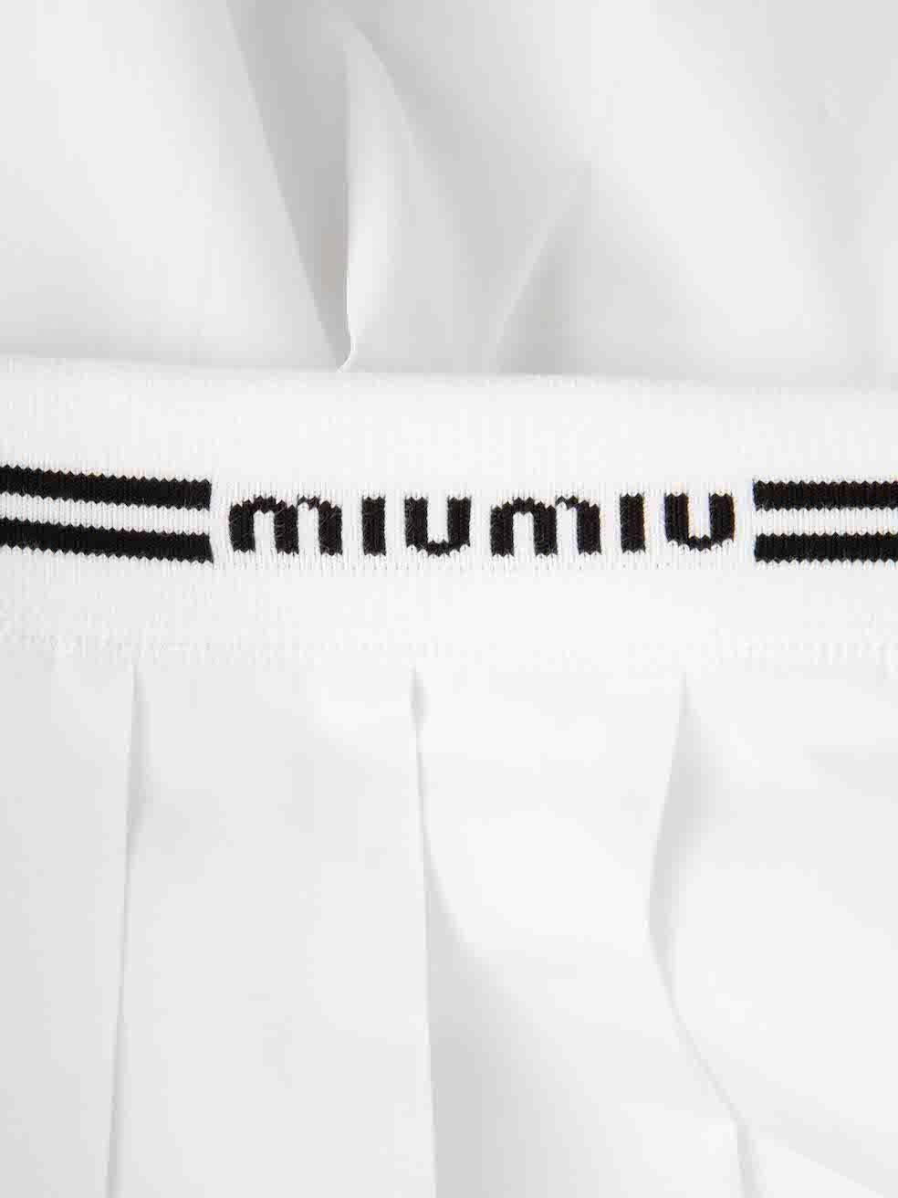 Women's Miu Miu FW23 White Pleated Mini Skirt Size M