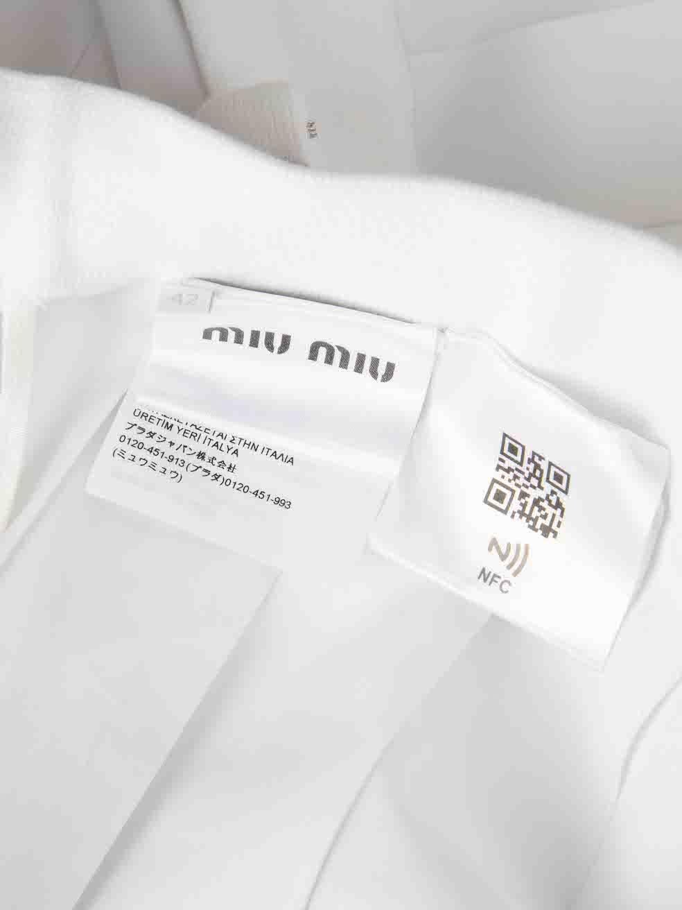 Miu Miu FW23 White Pleated Mini Skirt Size M 2