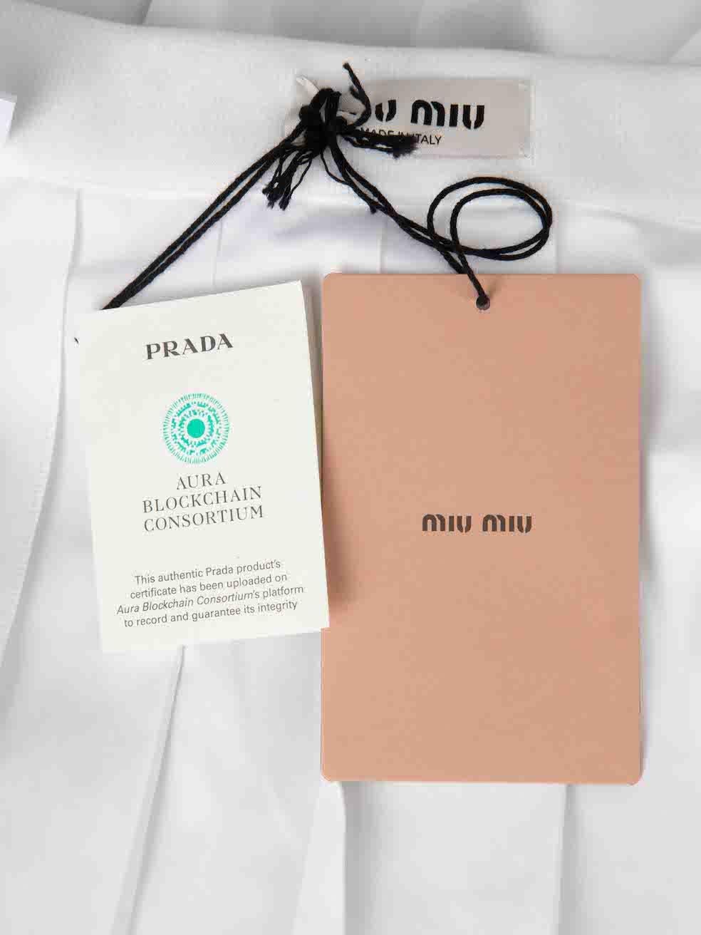 Miu Miu FW23 White Pleated Mini Skirt Size M 3