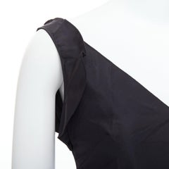 MIU MIU FW98 Vintage black silk blend ruffle strap V back dress IT38 XS