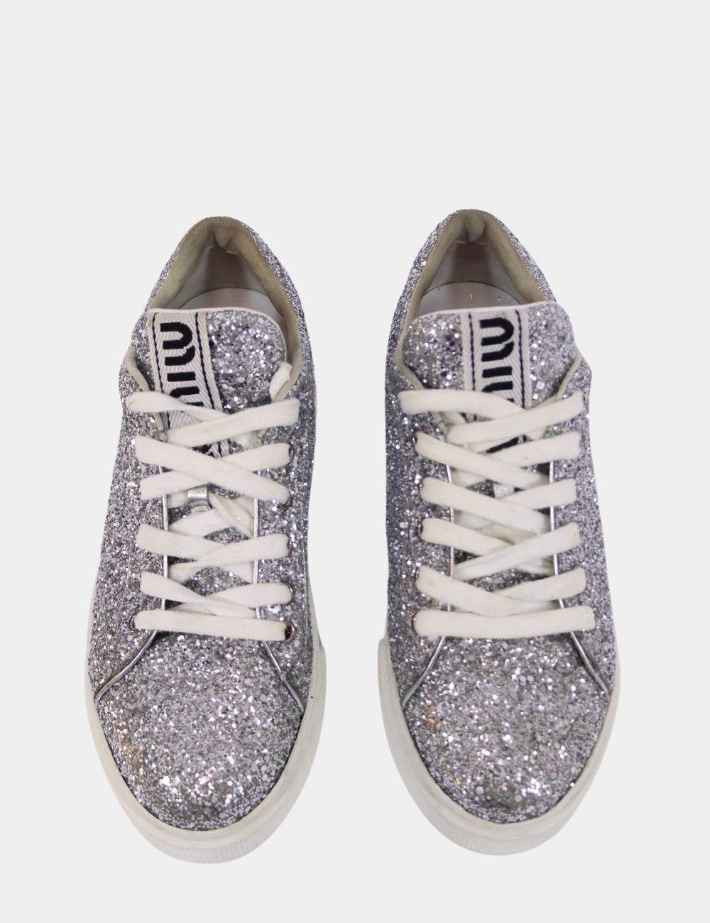Miu Miu Glitter Low-top Sneakers Size EU 39 In Good Condition In Amman, JO