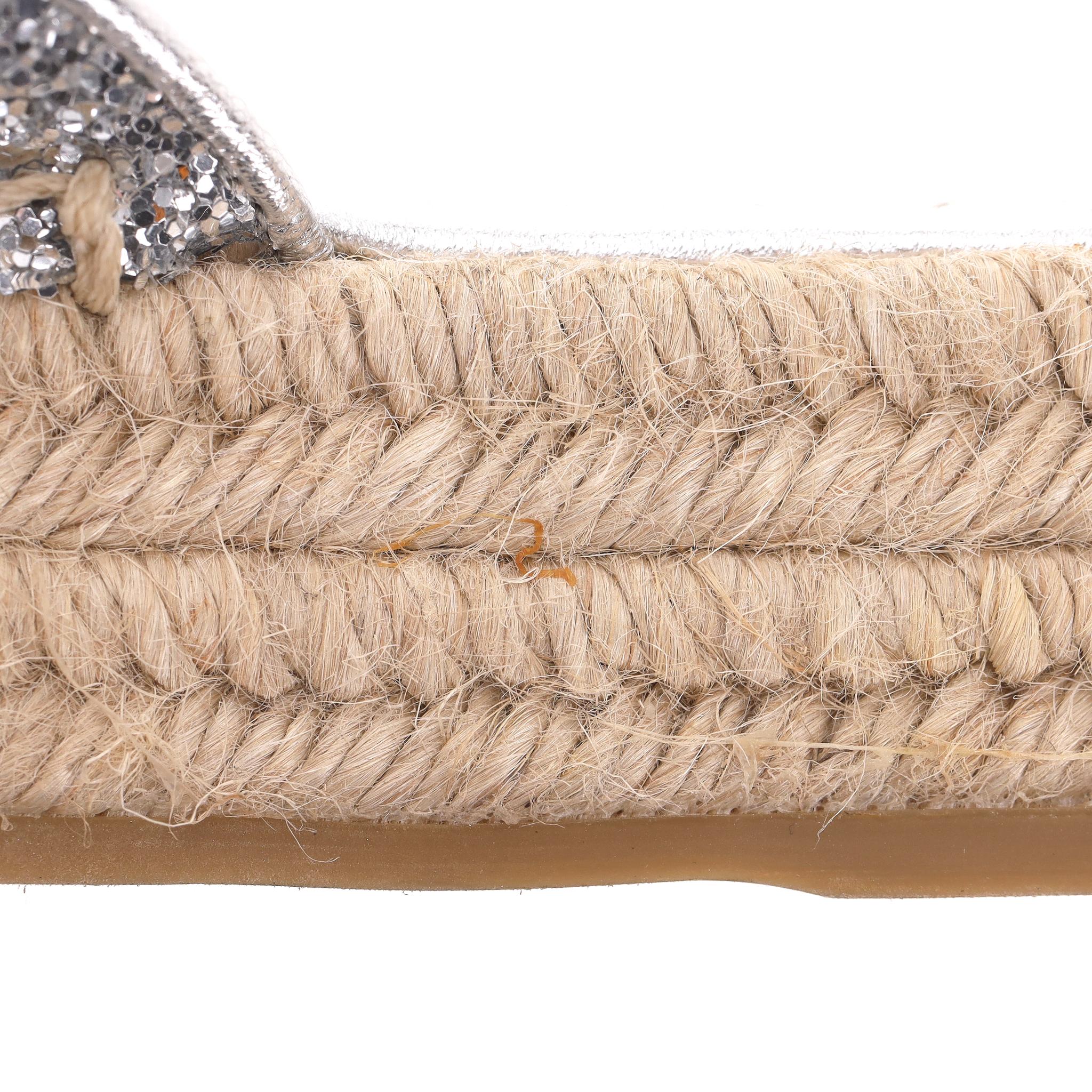 Miu Miu Glitter Platform Espadrille Mules en venta 5