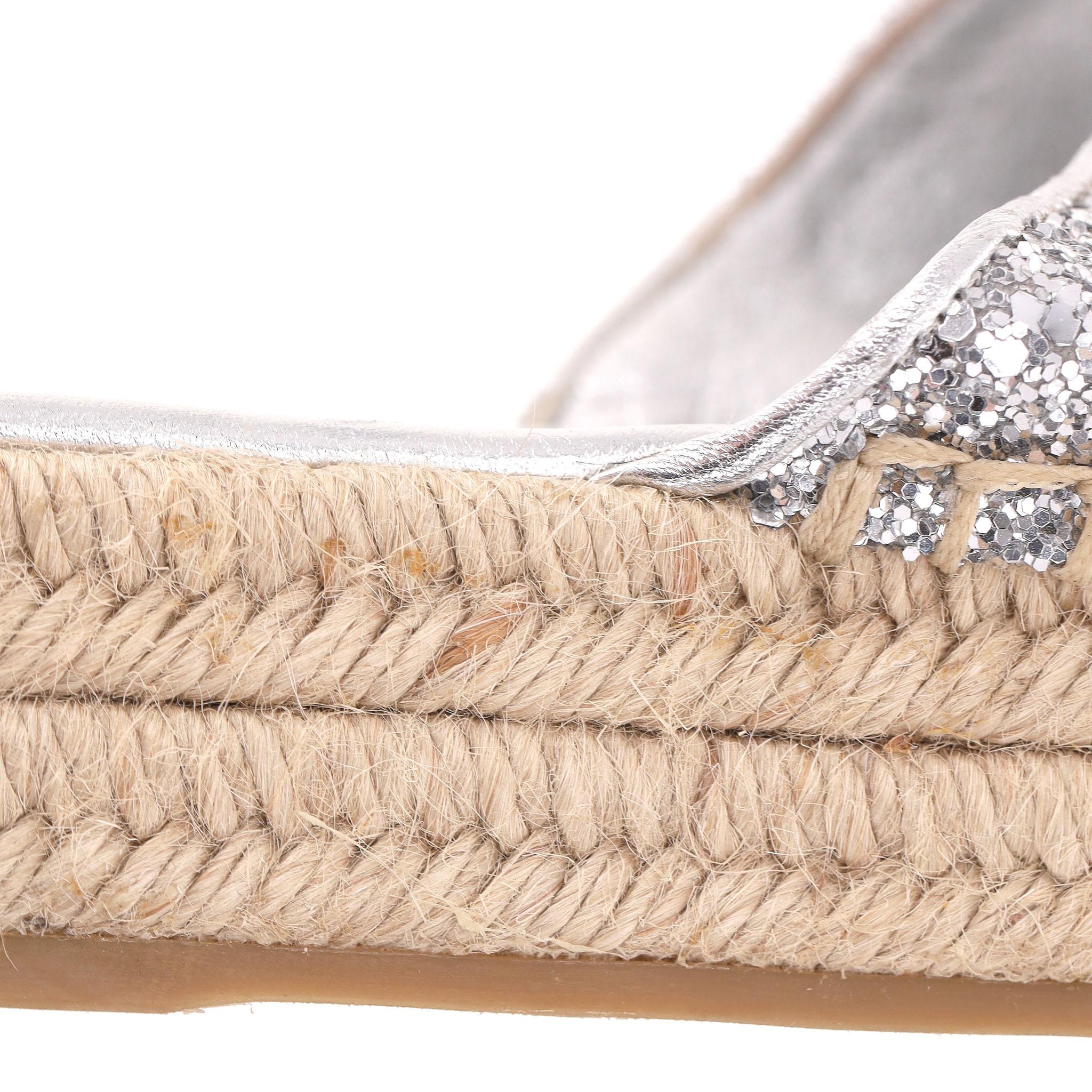 Miu Miu Glitter Platform Espadrille Mules en venta 6