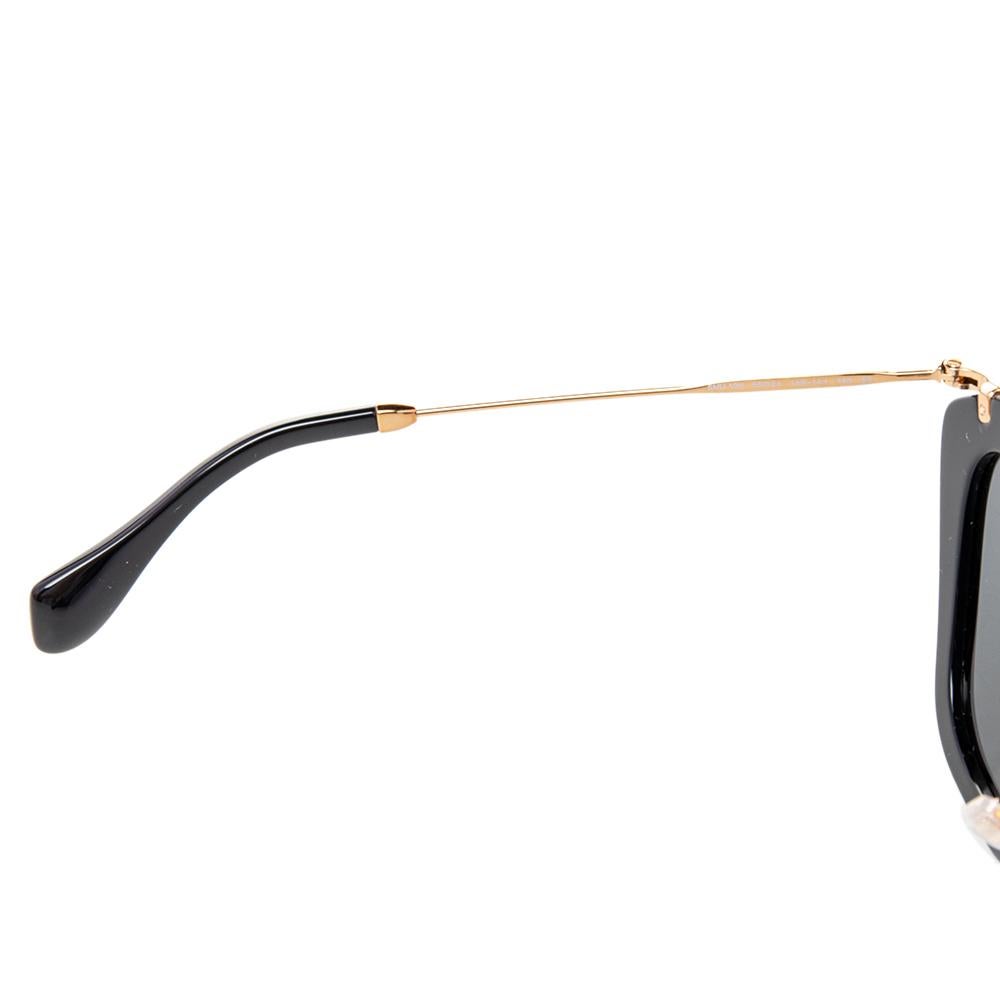 Women's Miu Miu Gold/Black SMU 10N Cat Eye Sunglasses
