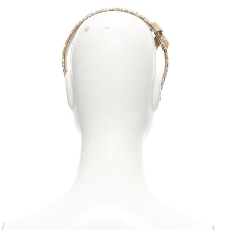 Bandeau large en gros-grain à bords effilochés et paillettes dorées MIU MIU Pour femmes en vente