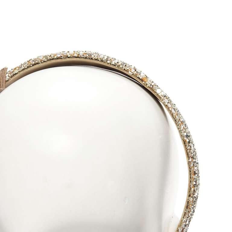 MIU MIU gold glitter frayed edge grosgrain bow wide headband For Sale 3