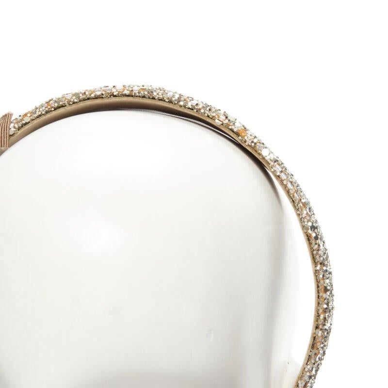 Bandeau large en gros-grain à bords effilochés et paillettes dorées MIU MIU en vente 2