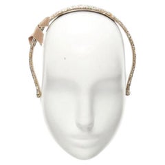 MIU MIU gold glitter frayed edge grosgrain bow wide headband