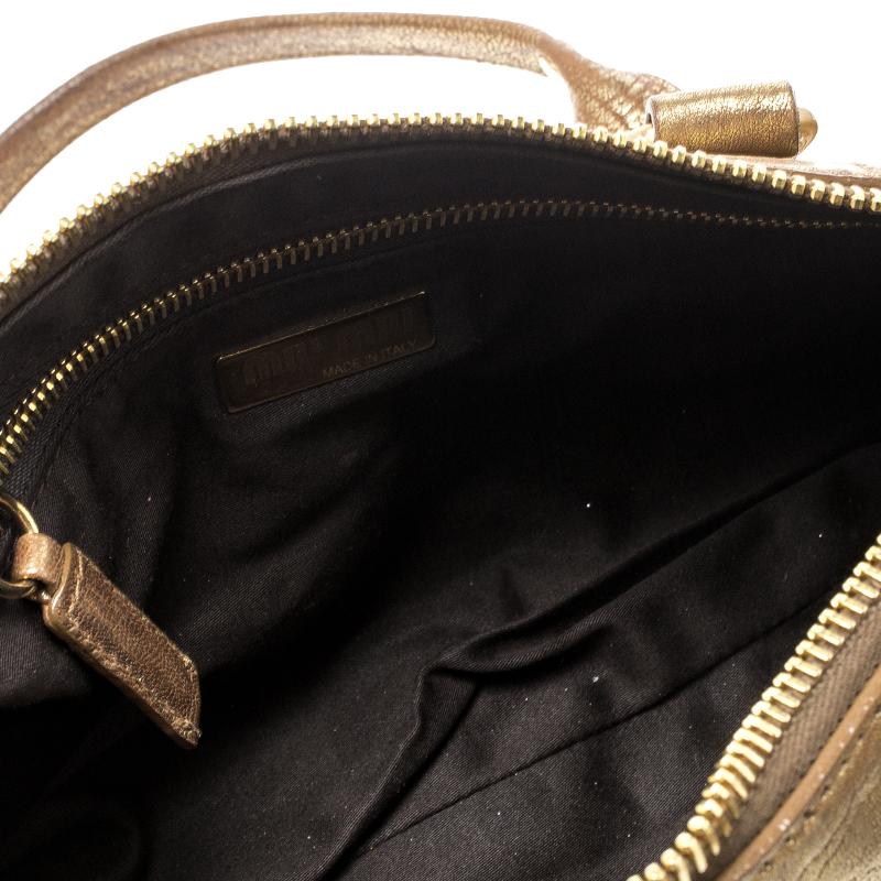 Miu Miu Gold Leather Shoulder Bag 4