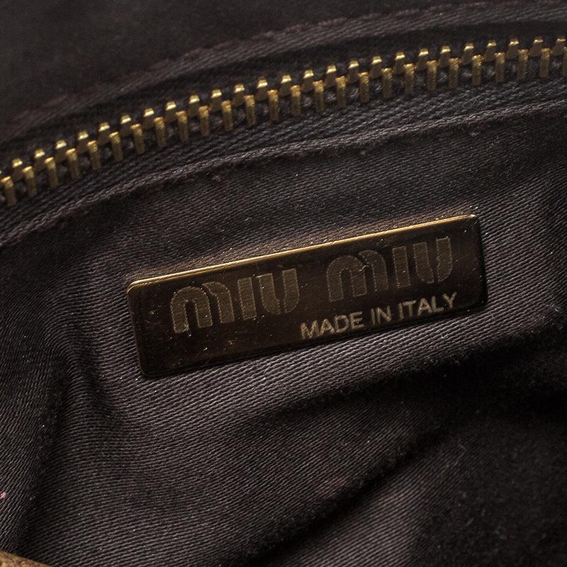Miu Miu Gold Leather Shoulder Bag 1