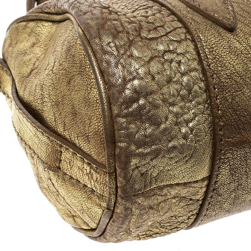 Miu Miu Gold Leather Shoulder Bag 2