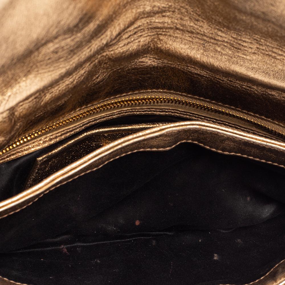 Miu Miu Gold Matelassé Leather Flap Clutch 4