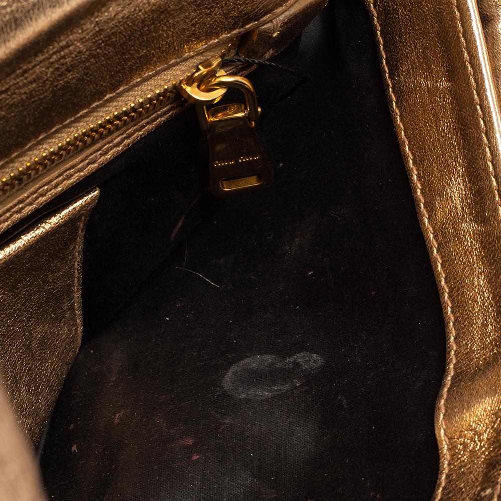 Miu Miu Gold Matelassé Leather Flap Clutch 3