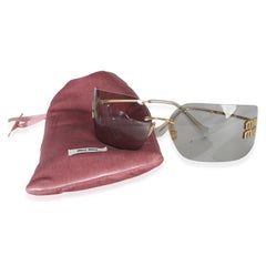 Miu Miu Gold Metal Grey Lens Aube Sunglasses