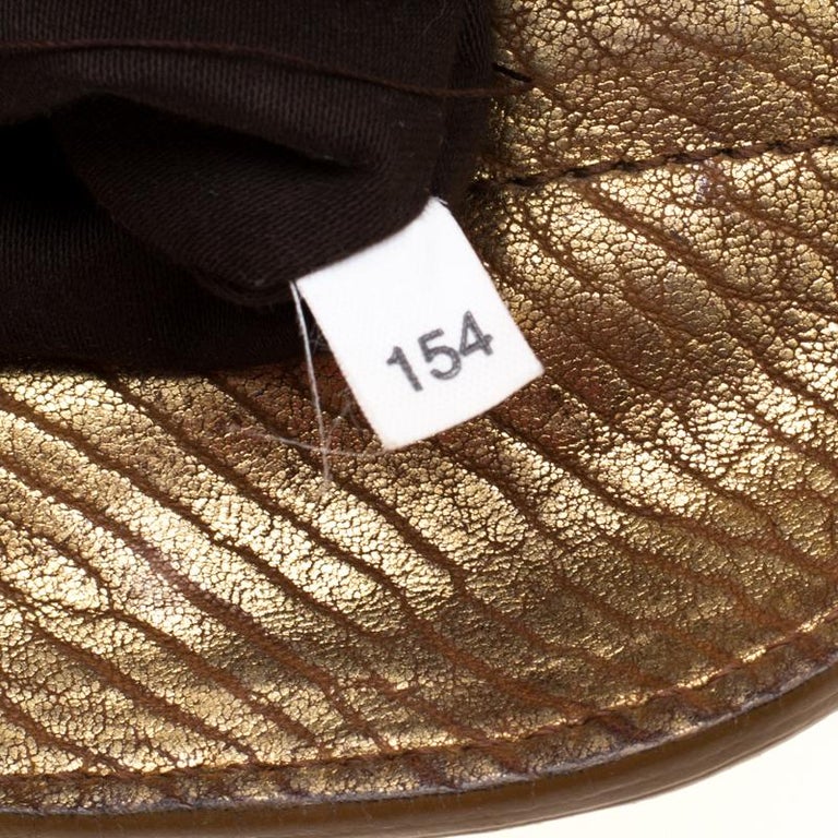 Miu Miu Gold Metallic Distressed Leather Shoulder Bag For Sale at 1stDibs