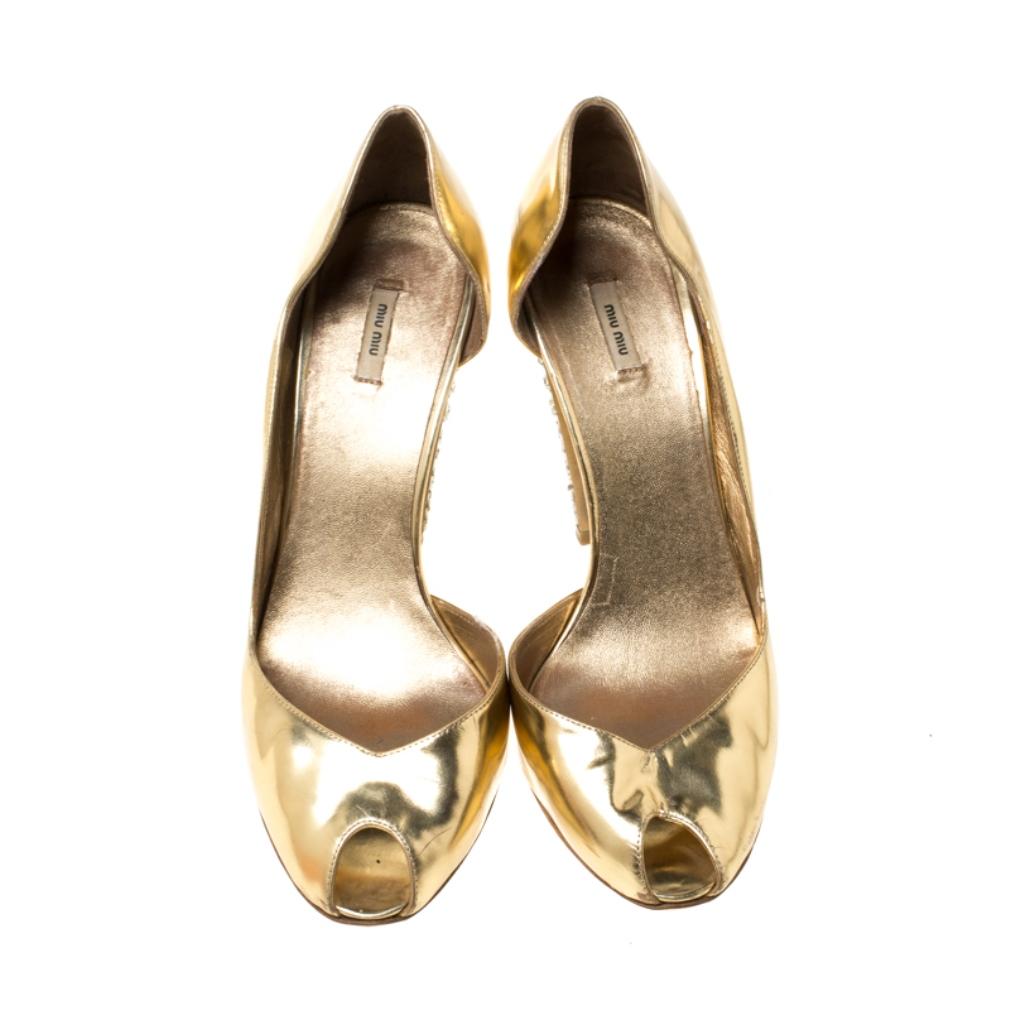 miu miu gold heels