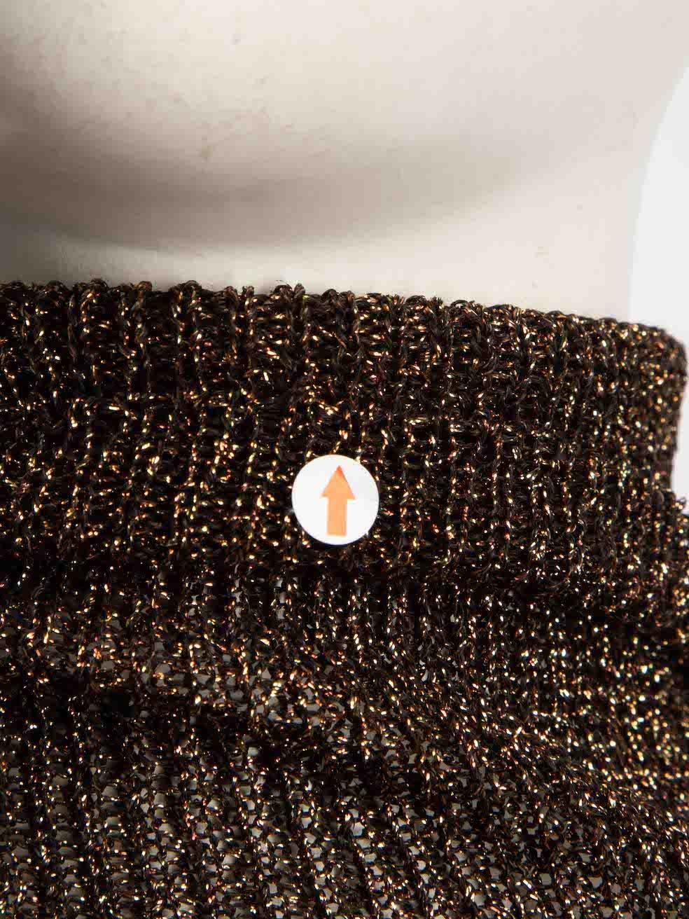 Miu Miu Gold Metallic Turtleneck Jumper Size S In Excellent Condition In London, GB