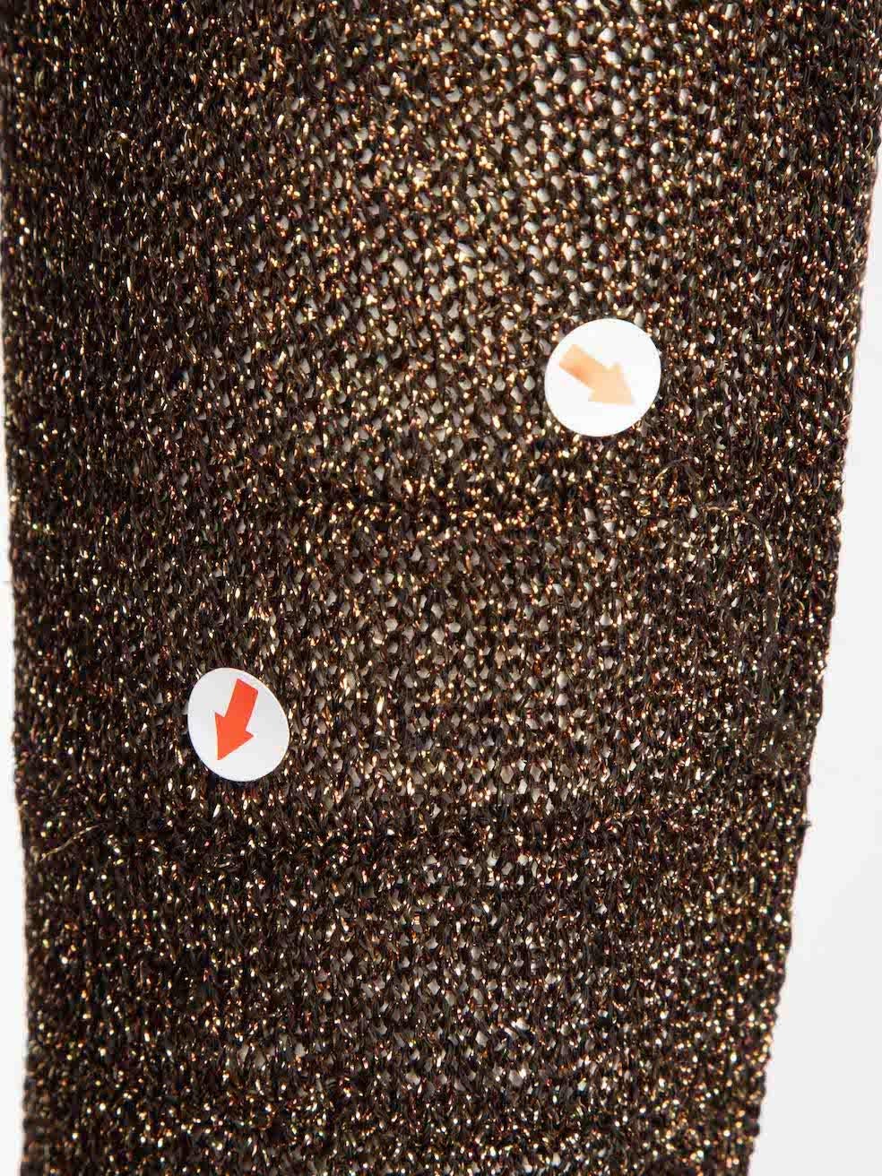 Women's Miu Miu Gold Metallic Turtleneck Jumper Size S