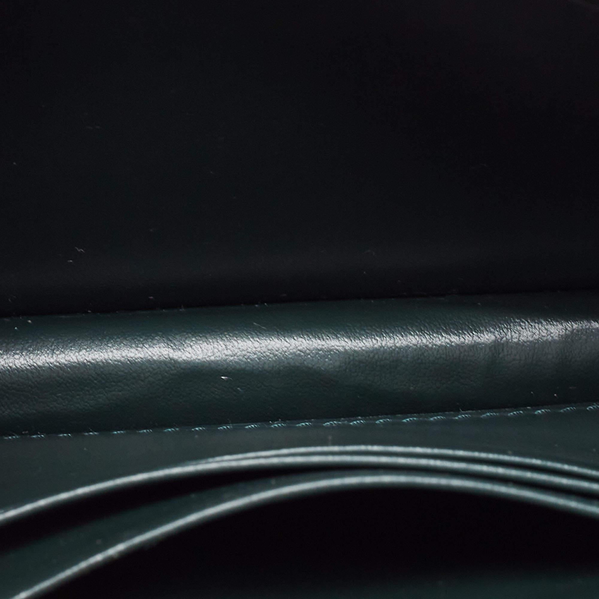 Miu Miu Green Croc Embossed Leather Phone Wallet Crossbody Bag 10