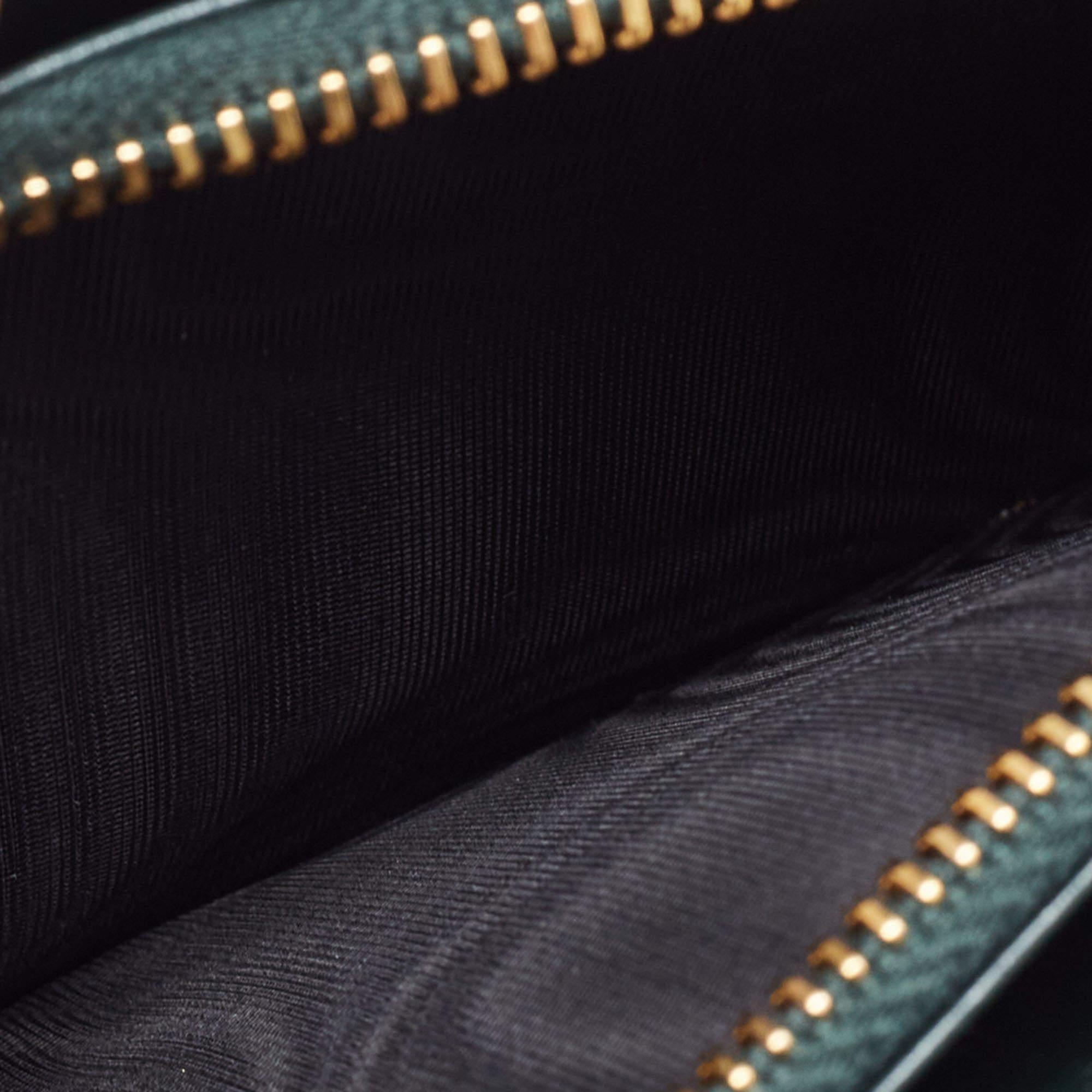 Miu Miu Green Croc Embossed Leather Phone Wallet Crossbody Bag 2