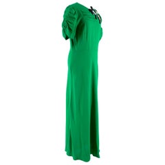 Miu Miu Green Embellished Crepe Midi Dress L 46 