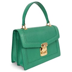 MIU MIU green leather 2019 CONFIDENTAL FAUX LIZARD Top Handle Bag