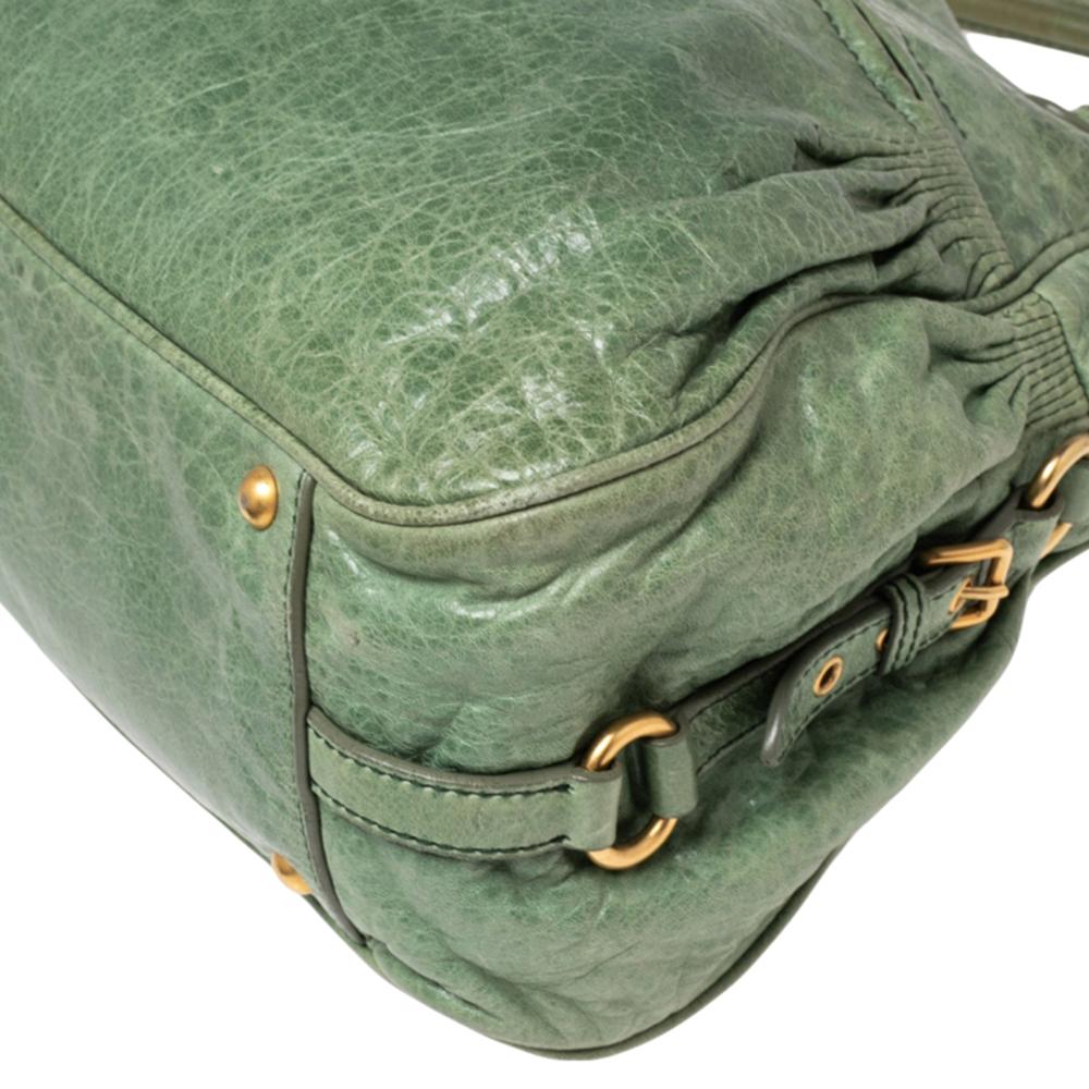 Miu Miu Green Leather Charm Satchel 6