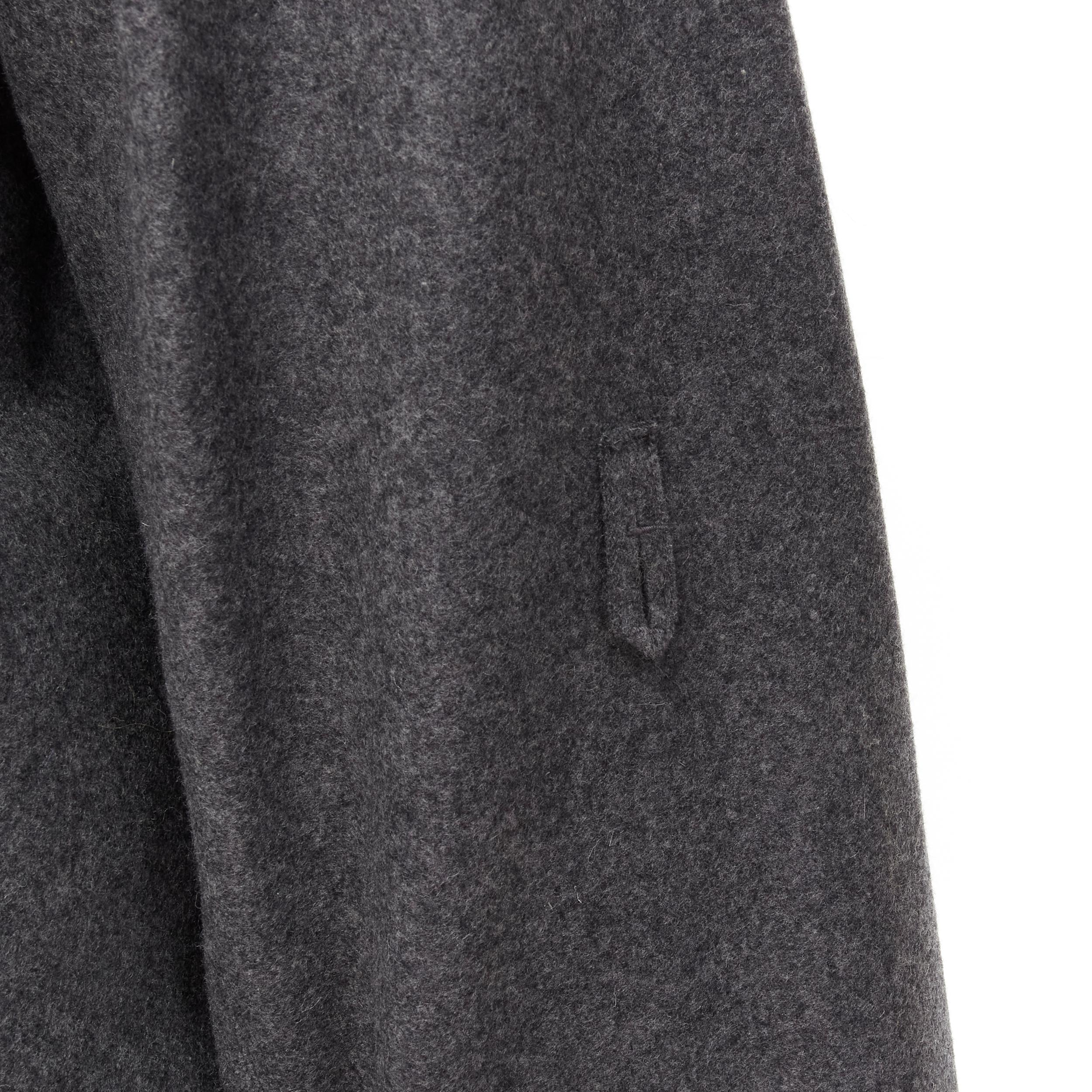 MIU MIU grey cashmere wool blend asymmetric button boxy coat IT38 XS For Sale 4