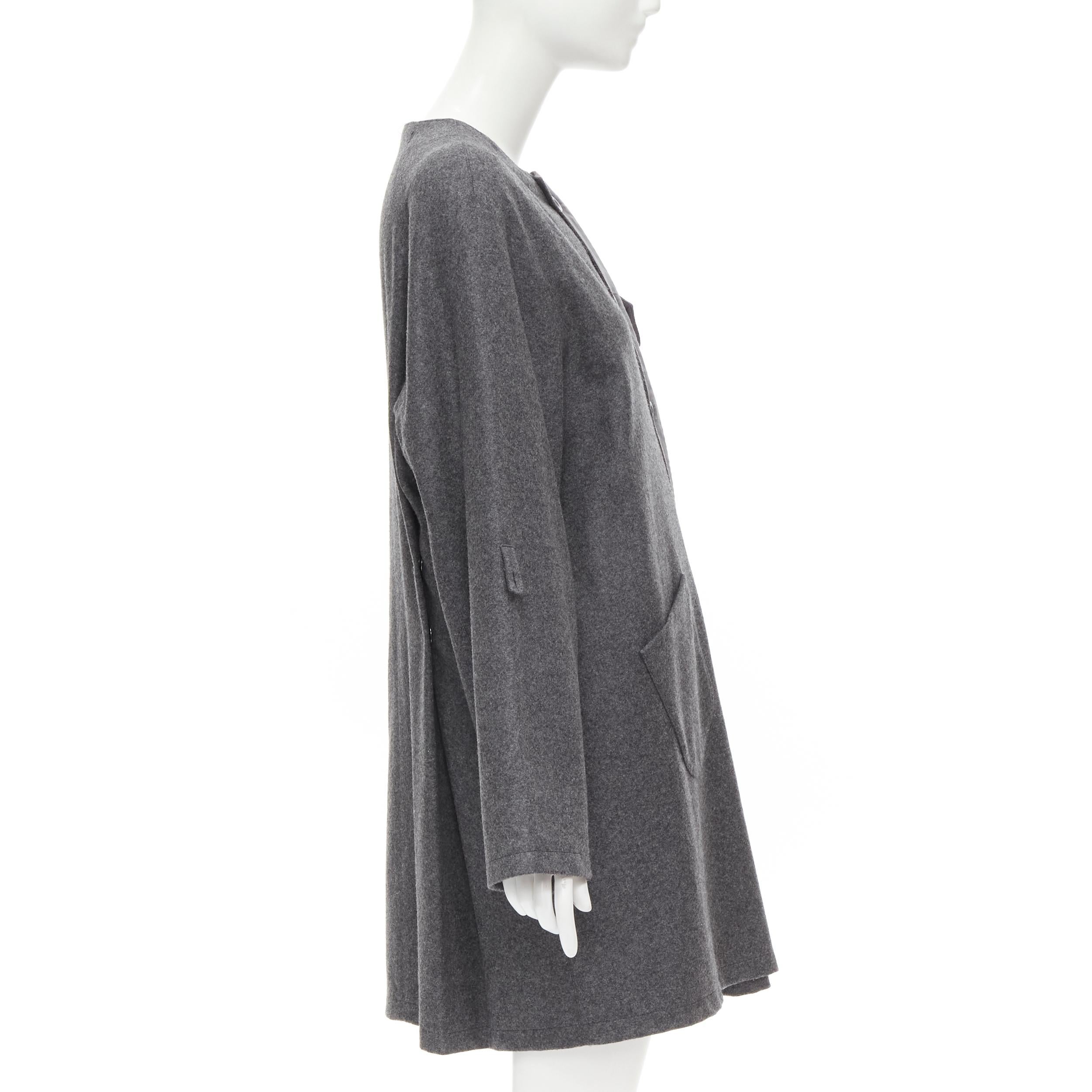 MIU MIU grey cashmere wool blend asymmetric button boxy coat IT38 XS In Excellent Condition For Sale In Hong Kong, NT