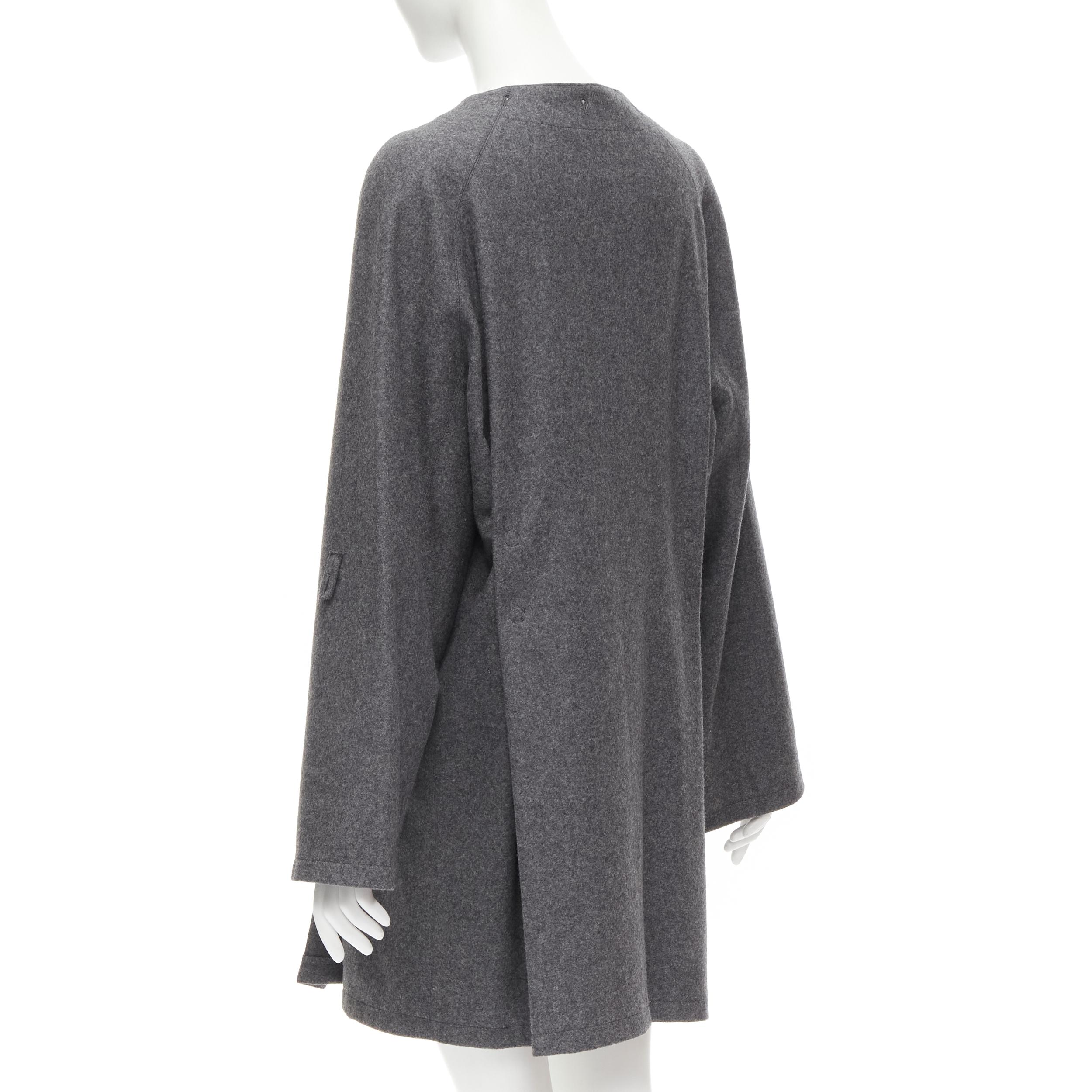 MIU MIU grey cashmere wool blend asymmetric button boxy coat IT38 XS For Sale 1