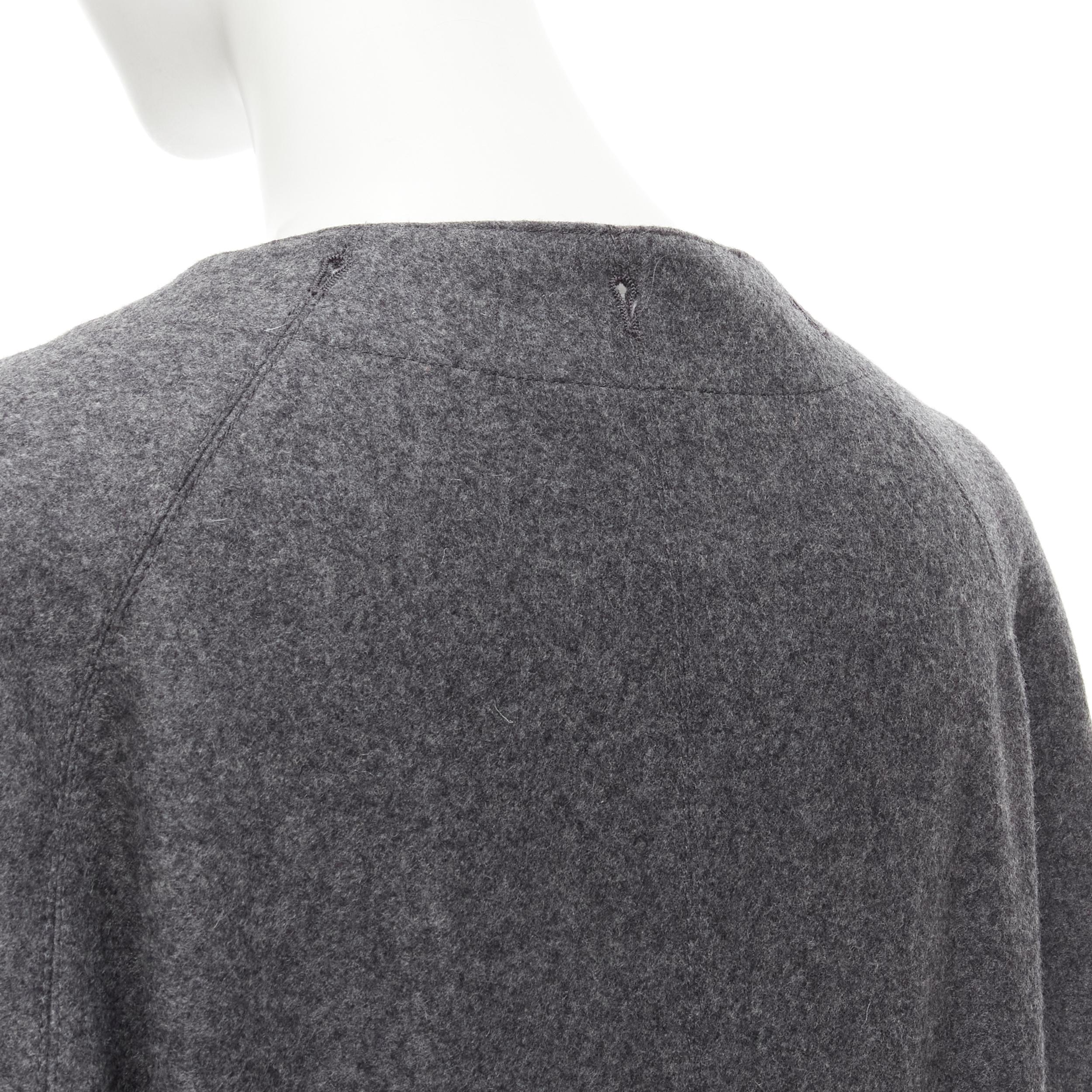 MIU MIU grey cashmere wool blend asymmetric button boxy coat IT38 XS For Sale 3