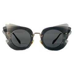 MIU MIU Grey Charcoal Butterfly Acetate Sunglasses
