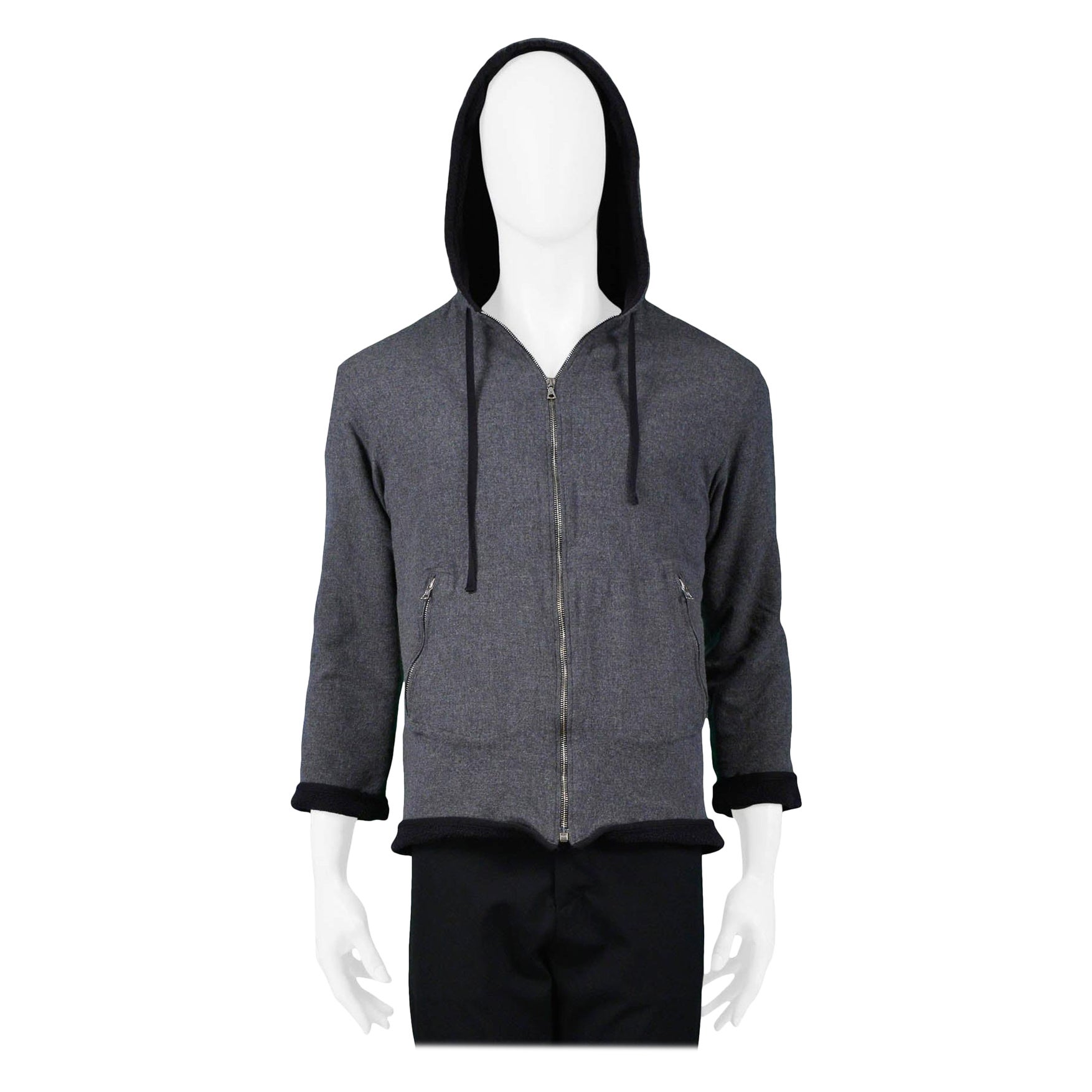 Miu Miu Grey Fleece Hooded Sweat Jacket