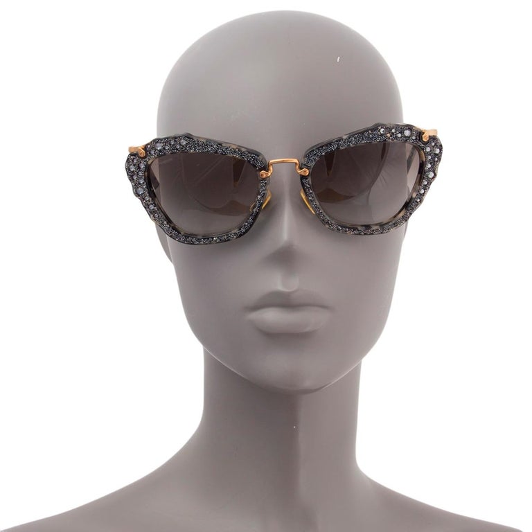 Glitter Miu Miu Noir Sunglasses MIU MIU Grey GLITTER CAT-EYE
