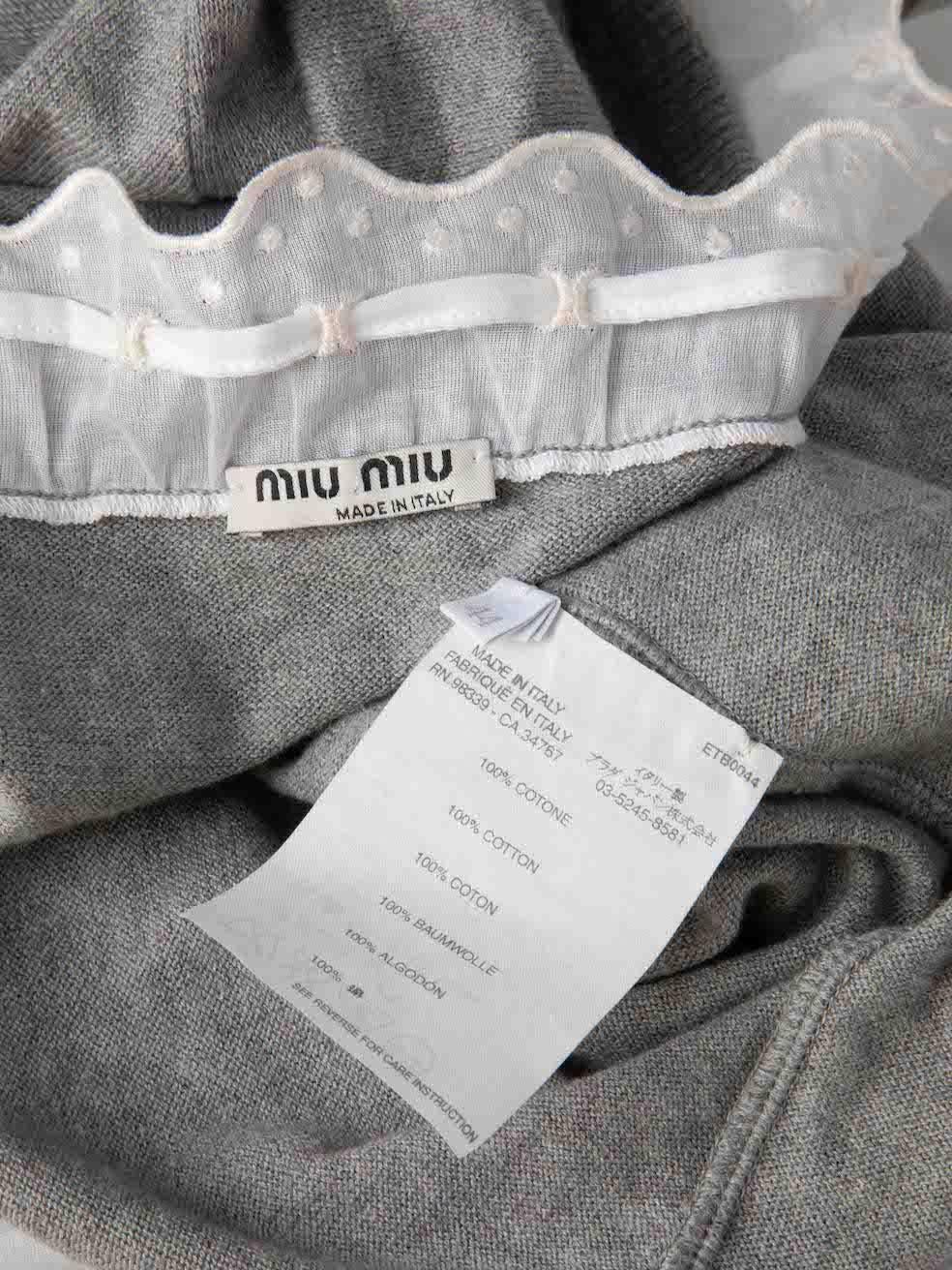 Miu Miu Grey Lace Ruffle Accent Cardigan Size L 3