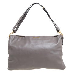 Miu Miu Grey Leather Cloud Shoulder Bag