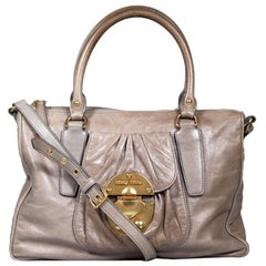 Miu Miu Grey Leather Medium Bag