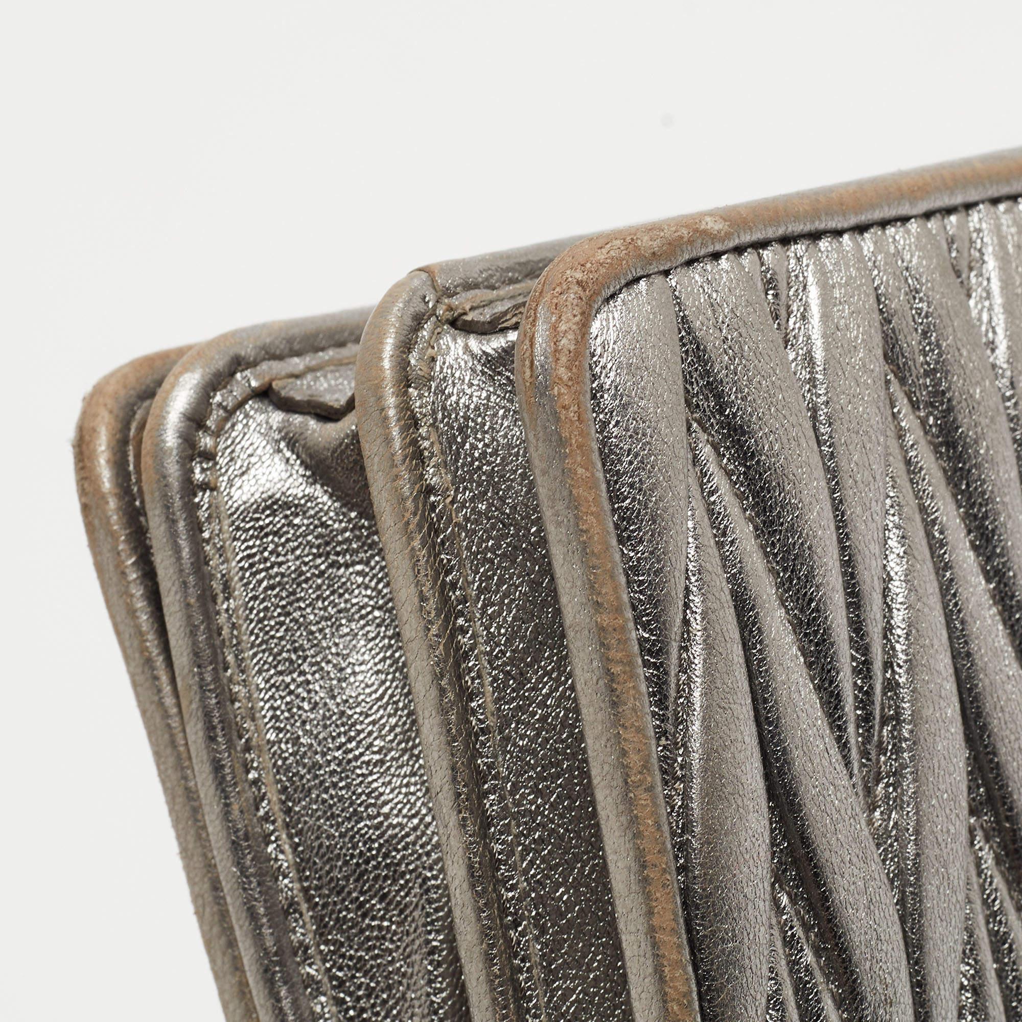 Miu Miu Grey Matelassé Leather Chain Crossbody Bag 1