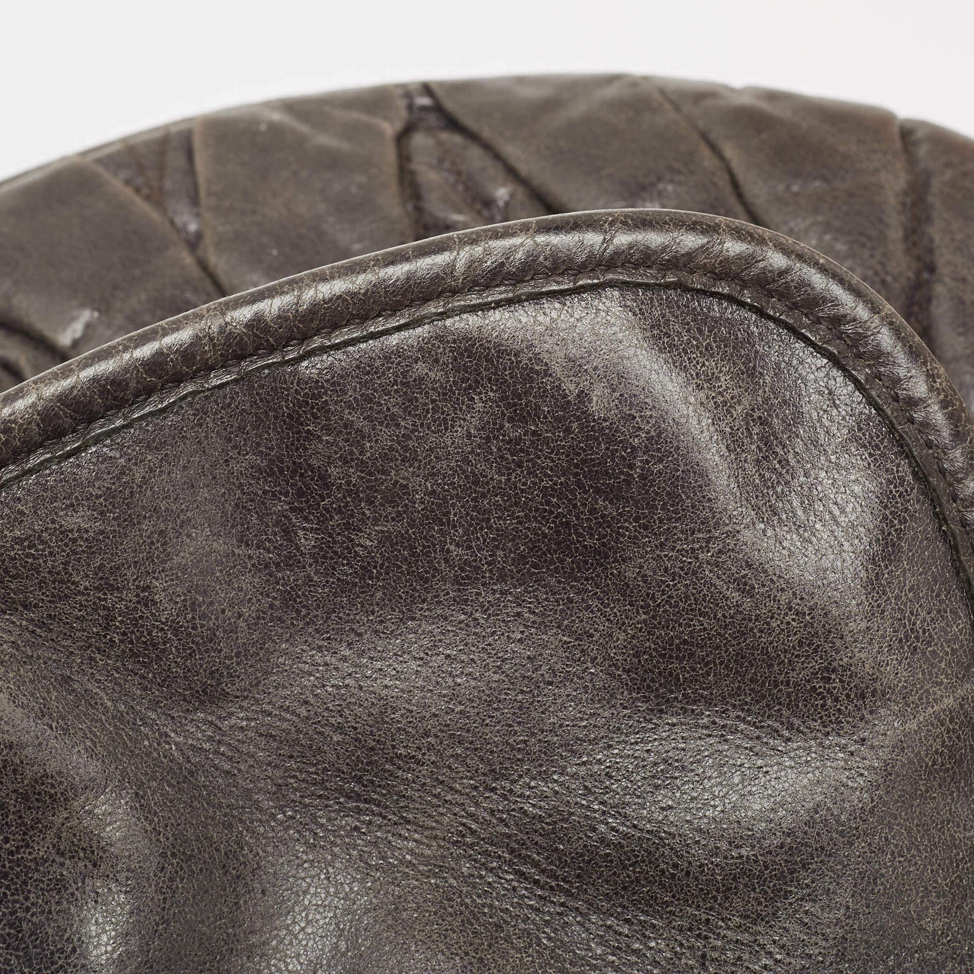Miu Miu Grey Matelassé Leather Coffer Bag 3