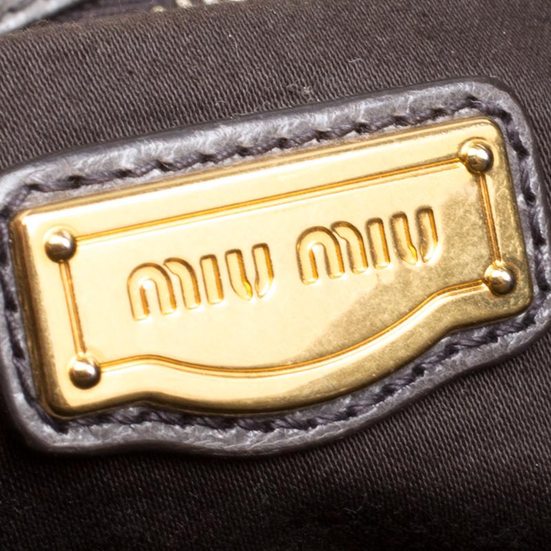 Miu Miu Grey Matelasse Leather Coffer Two Way Top Handle Bag 1