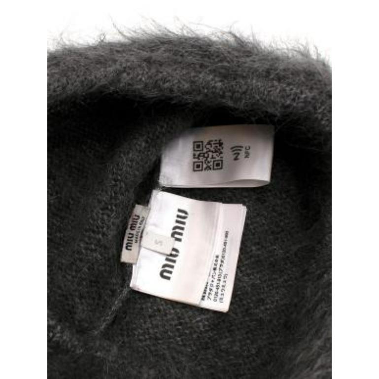Women's Miu Miu Grey Mohair Knit Hood Hat For Sale