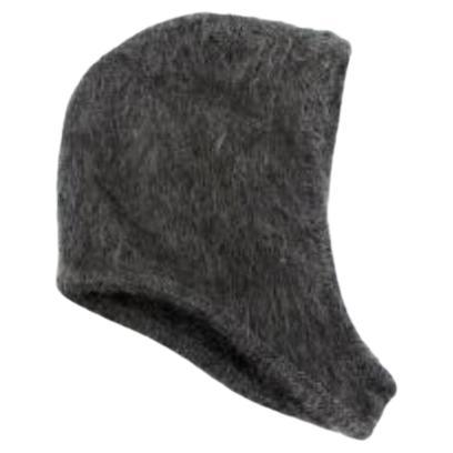 Miu Miu Grey Mohair Knit Hood Hat For Sale