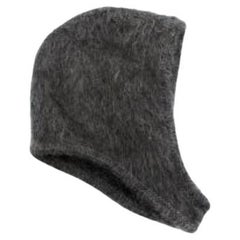 Miu Miu Grey Mohair Knit Hood Hat