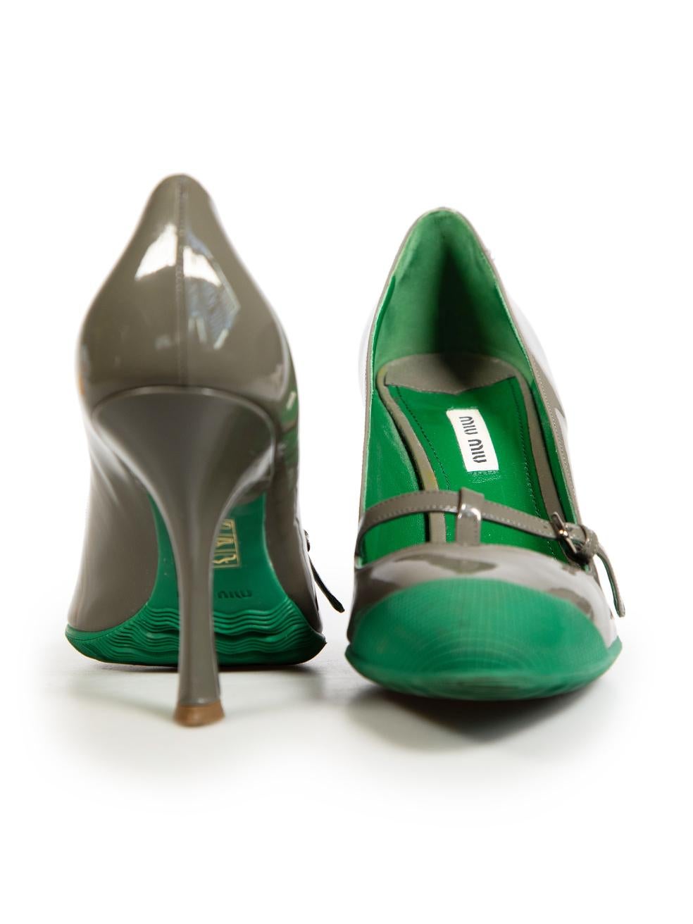 Miu Graue Lackleder-Pumps Größe IT 40 im Zustand „Gut“ im Angebot in London, GB