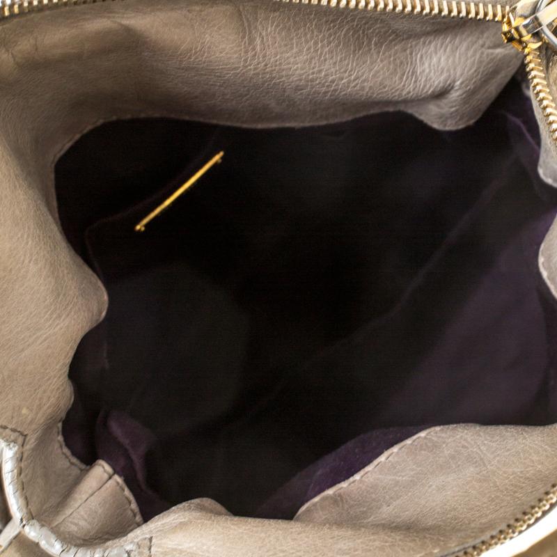 Miu Miu Miu Grau Vitello Lux Leder Henkeltasche mit Schleife 4