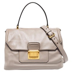 Miu Miu Grey Vitello Soft Leather Top Handle Bag